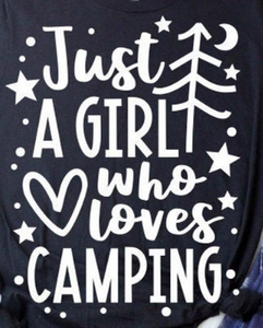 Just A Girl Who Loves Camping Vinyl Decal - Thought Bubble Studio