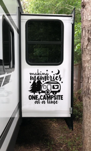 Making Memories One Campsite at a Time | Personalized RV - Camper Decal | Camp Bucket Decal