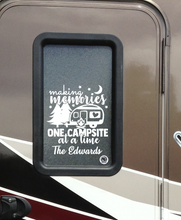 Load image into Gallery viewer, Making Memories One Campsite at a Time | Personalized RV - Camper Decal | Camp Bucket Decal