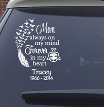 Load image into Gallery viewer, Mom Always on My Mind Memorial Decal - Thought Bubble Studio