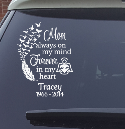 Mom Always on My Mind Memorial Decal - Thought Bubble Studio