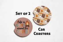 Load image into Gallery viewer, Car Coasters - Camp Collection - Camp Cats - Set of 2