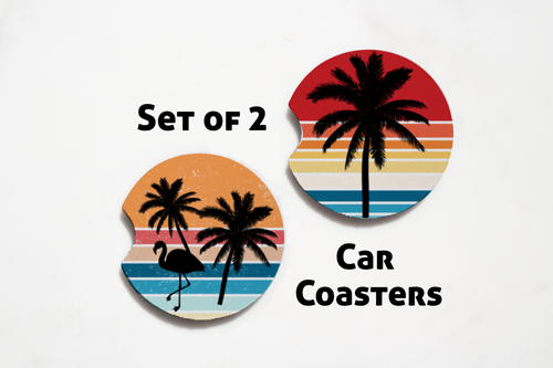 Car Coasters - Summer Collection - Palm Trees - Set of 2