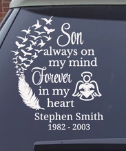 Load image into Gallery viewer, Son Always In My Heart Personalized Memorial Decal - Thought Bubble Studio