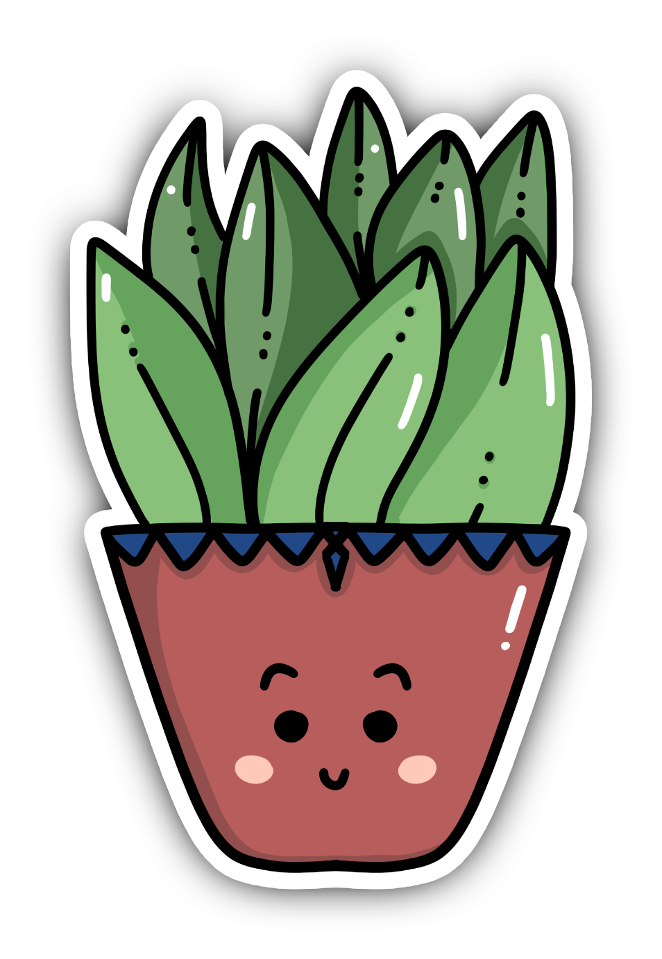 cartoon snake plant Snake Plant Sansevieria Sticker